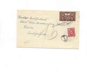 Schweiz / Porto / P56x + Irl. / Porto 15 Rp Stpl. BERN TRANS FÄCHER 23.II.50 auf - Bild 1 von 2