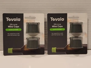 2) Tovolo Silikon Weinkappen (4 Kappen) - anthrazit - Bild 1 von 5