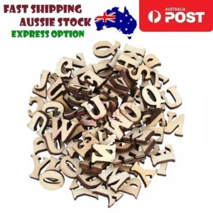 200x Letters 14mm Wooden DIY Craft Wood Alphabet Letters Lettering - Picture 1 of 1