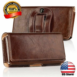 Leather Belt Clip Phone Holster Case Cover For Samsung S10 iPhone X 11 12 13 Pro - Picture 1 of 11