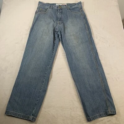 Pantalones de mezclilla Rich Kids para hombre 38 (medidas 35x33) azul holgados patinador Y2K lavado medio adulto Foto 1 de 4