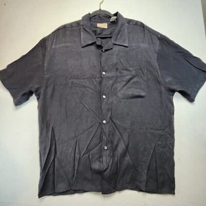 Natural Issues Mens Shirt Extra Large Black Short Sleeve Chest Pocket Split Hem - Picture 1 of 11
