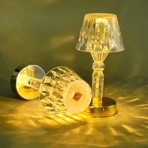 Clear Mini Table Lamp Night Light Bedroom Bedside Lamp Reading Lamp Ambient Lamp - Picture 1 of 18