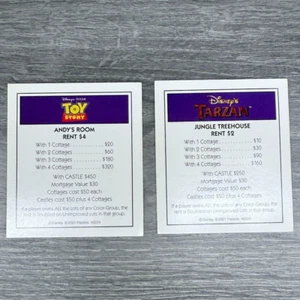 Monopoly Disney Edition 2001 Parts Pieces Title Cards Toy Story Tarzan - Picture 1 of 4