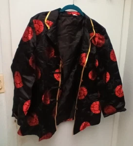 LAOGUDAI Vintage KIMONO Morgenmantel schwarz und rot - Größe M - Bild 1 von 5