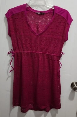 Vestido para mujer Prana para nadar Elliot malla transparente corbata lateral rosa talla pequeña Foto 1 de 4