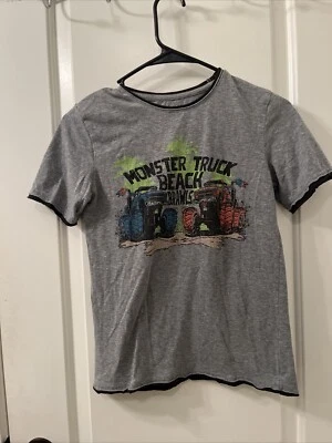 Falls Creek Boys T-Shirt Monster Truck Print Size M (8/10)  Gray - Image 1 of 4