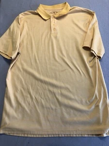 David Taylor Golf Polo Shirt Men's Extra Large Yellow Textured Stripe Casual Kni - Picture 1 of 4