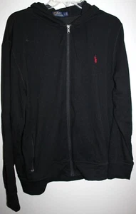 POLO RALPH LAUREN HERREN SCHWARZ LANGARM REISSVERSCHLUSS VORNE KAPUZE SPORTJACKE LARGE - Bild 1 von 2