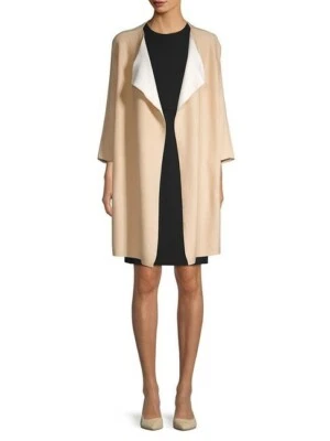 Cardigã feminino Donna Karan frontal bege tamanho XS/S - Imagem 1 de 4