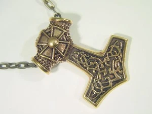 Colgante Odín Butw Real Bronce Thors Hammer Nórdico Vikingo Mjollnir 20" cadena 9101D - Imagen 1 de 1