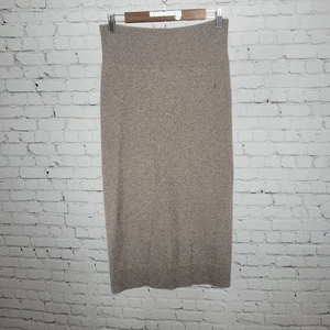 Falda recta elástica tejida 100 % cachemir marrón cachemir desnuda mediana M - Imagen 1 de 10
