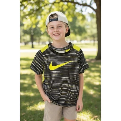 Nike Dri-Fit Boys Athletic T-Shirt – Black/Yellow Graphic – Size 4T - Image 1 of 4