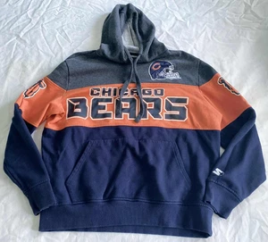 Vtg Y2K Chicago Bears Hoodie Men's Lg Starter NFL Football Pullover Sweatshirt - Picture 1 of 12