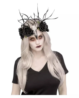 HORROR-SHOP Voodoo-Kopfschmuck mit Blumen für Halloween Kostüme