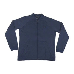 NWT Under Armour Full Zip Double Knit FZ Bomber Jacket Navy Blue Men's Sz XLG - Picture 1 of 10