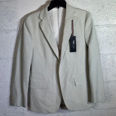 Tommy Hilfiger Men's Modern-Fit Seersucker Sport Coat - Green/white 38S $295 - Image 1 of 4