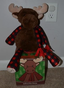 Bufanda a Cuadros Scentsy Buddy Milford the Moose Negra Roja - Nueva en Caja - Imagen 1 de 7