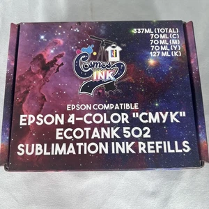 EPSON-4 Cosmos Ink CMYK ECOTANK 502 WKŁADY ATRAMENTOWE SUBLIMACYJNE **NOWE** - Zdjęcie 1 z 6