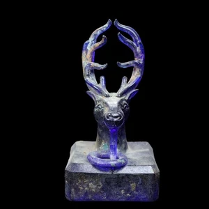 Sello de cristal antiguo chino hecho a mano grande y de alta calidad con sello de ciervo - Imagen 1 de 9