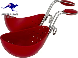 747183 Egg Poacher Set Silicone 2 Piece Carded Set, Red - Picture 1 of 12