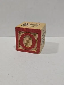 Bloque de alfabeto de madera de repuesto artesanías 1" letras vintage O B K 2 insecto naranja - Imagen 1 de 6