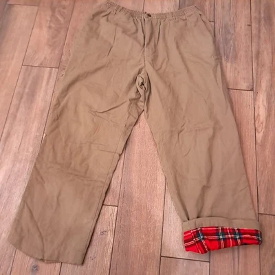 Pantalones Haband’s Ice House talla 38L 38 L forrados de franela para hombre TAN CAQUI vintage Foto 1 de 4
