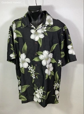 QUIKSILVER Short Sleeve Button Poly Blend Hawaiian Aloha Shirt Men - Size XXL - Image 1 of 4