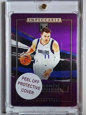 2021 Impeccable Luka Doncic #2 PURPLE /49 Stainless Stars - Rare - Image 1 of 3