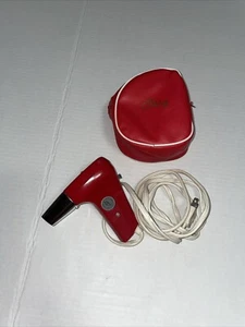 Vintage rot kleiner Reisebläschtrockner mit Etui/von Celebrity #148B/ Made in Japan - Bild 1 von 13