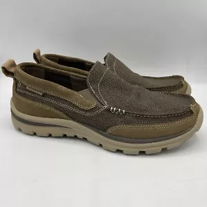 Skechers Superior Milford Shoes Slip On Relaxed Fit Loafers Brown 64365 Men 8.5 - Picture 1 of 8