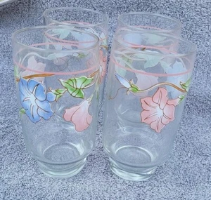Juego de 4 vasos de jugo o agua Sango Primavera Morning Glories - Imagen 1 de 6