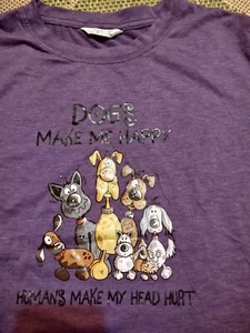 dogs make me happy he went make my head hurt t-shirt Youth Size Small - Picture 1 of 4