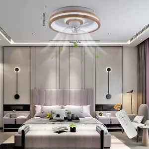 20'' Contemporary Rubber Wood Ceiling Fan with Remote and LED Light Kit 6-Gears - Picture 1 of 16