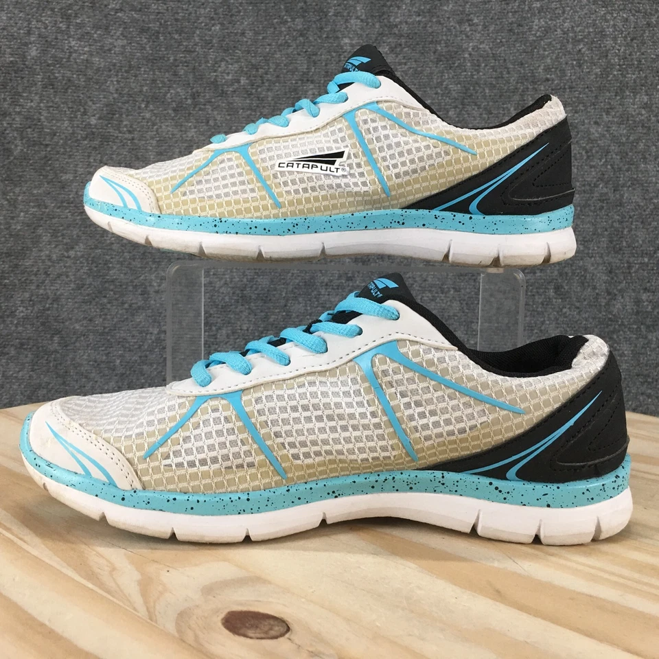 Catapult туфли женщин 8 пятен работает кроссовки белый шнурует вверх низкий верхний комфорт - Изображение 1 из 4