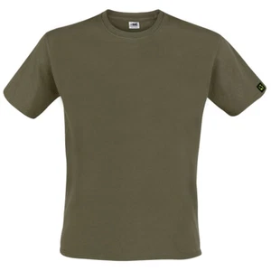 ESSENTIAL Military Green Plain Cotton Mens Fishing Angling Clothing T Shirt Carp - Picture 1 of 5