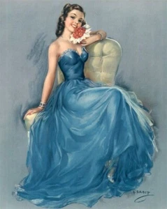 Juego de DOS 5x7 Mid-Century FEELING BLUE Retro Mujer Artesanal Acolchado Tela Bloques - Imagen 1 de 1