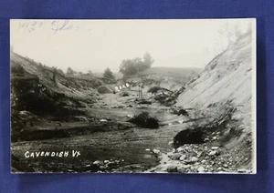 Cavendish VT RPPC Postkarte 1920 Hochwasserstraße Echtfoto Leerrücken ungelaufen - Bild 1 von 2