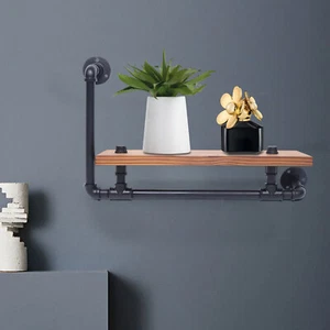Metall Rohre Schwimmende Wall H?ngeregal Industrie Regal Aufbewahrung Wandregal - Bild 1 von 13