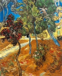 Vincent van Gogh Trees Asylum Garden 8x10 Fine Art Giclee Canvas Print Wall Deco - Picture 1 of 2