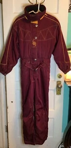 SPYDER GIRLS KIDS PICABO SKI SNOWSUIT maroon ONE PIECE SIZE 18 & accessories  - Picture 1 of 12