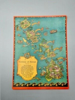 ORIGINAL HAWAII 1930'S MAP RUTH TAYLOR WHITE - Image 1 of 2