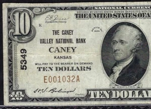 🇺🇸 KS 1929 $10  ♚♚CANEY, KANSAS♚♚ PCGS VERY FINE 30  HARD TO FIND - Picture 1 of 3