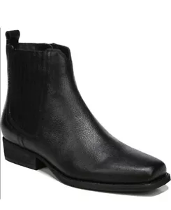 ZODIAC Womens Arrow Leather Square Toe Zip-Up Black Chelsea Boots Size 7M - Picture 1 of 5