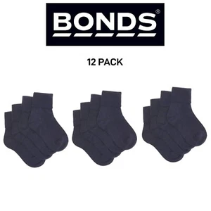 Bonds Kids School Turnover Top Socks Fine toe Seams 12 Pack R5134O - Picture 1 of 2
