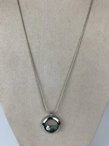 IBB Edelstahl noch schwebendes Medaillon Anhänger & Kette Halskette mit 2 Charms - Bild 1 von 5