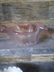 Vintage Fluted Pink Glass Dish - Foto 1 di 7