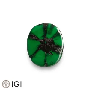 IGI Certified MUZO COLOMBIA Trapiche Emerald 2.62 Ct. Natural OVAL Royal Green - Picture 1 of 5