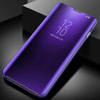 For Samsung Galaxy S24 S23 S22 S21 S20 Clear S-View Mirror Flip Case Stand Cover