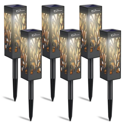 6Pack Solar Pathway Garden Lights Outdoor Decor Stakes Waterproof LED Landscape - Image 1 of 4